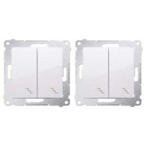 SIMON 54 MECANISME DOUBLE VA ET VIENT PRENIUM BLANC - Lot de 2