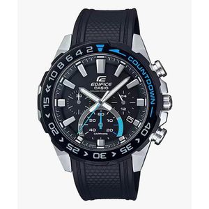 Casio Edifice Collection - Chronographe solaire et verre saphir anti-rayures - Bracelet en resine noir - EFS-S550PB-1AV
