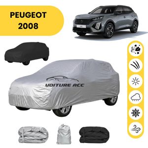 Bâche voiture imperméable double face – Protection complète contre pluie, soleil et poussière + sac offert ( PEUGEOT 2008 )
