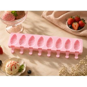 Moule En Silicone à Crème Glacée 8 Cavités + 100 Bâtonnets En Bois