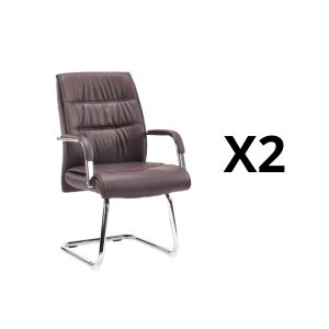 Kitea Deux Fauteuils Visiteur Coach 2.0 - Marron