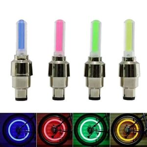 Ensemble 4 pcs Lumières Valve bouchons lumière LED à votre vélo ou moto ou voiture