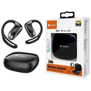 Deep Bass Ecouteurs sans fil AP10 OWS Audio haute résolution confort sport stéréo batterie 40mAh avec étui de chargement 300 mAh – Noir