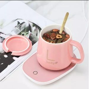 Mug Chauffant Électrique en Céramique avec Chauffe-Tasse