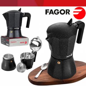 Fagor etnica cafetière expresso italienne induction, acier inoxydable 4  tasses de café, , argent FAGOR Pas Cher 