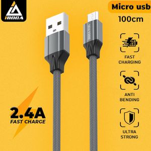 Cable de chargeur Micro USB Type IPhone de charge rapid 2.4A 1000mm  compatible avec ios