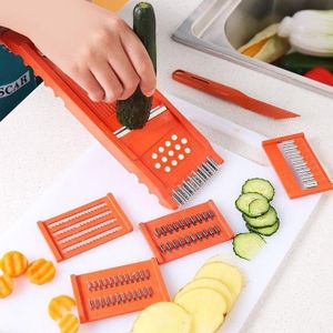 Mandoline de Cuisine Multifonction – Coupe-Légumes avec Lames Interchangeables et Râpe Intégrée