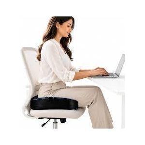 Genebre Coussin Ergonomique Siège Orthopédique Mousse à Mémoire Coccyx U Antidérapant Bureau Voiture NOIR
