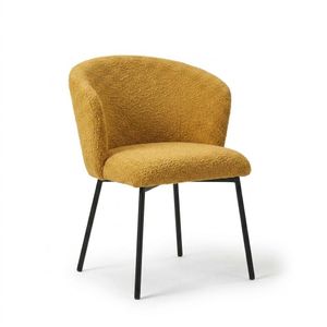 Dansmamaison.ma LILY Chaise en tissus bouclette – Jaune
