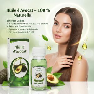 AL ASSILE Huile d’Avocat Naturelle Nutrition Intense pour la Peau et les Cheveux