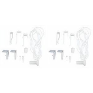 Système de Chaîne à Perles - Pour Store Enrouleur - Mécanisme de Remplacement - Blanc - Lot de 2