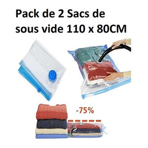 Sac Rangement Sous Vide Aspirateur, Lot de 3 (60 x 80cm) Sac Sous