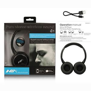 Nia Nia Original NIA-Q1 Casque Bluetooth Microphone Radio FM support Micro SD Auxiliaire