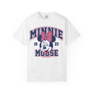 CAPRI T-Shirt Graphic "Minnie Mouse Varsity 1928" Navy & Pink – 100% Coton Premium College Style Unisex