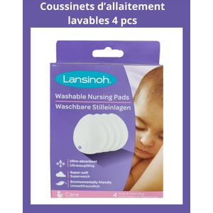 Lansinoh Coussinets d’allaitement lavables Blancs 4u