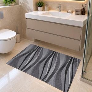 A3 HOME Tapis de salle de bain 50 × 75 cm – Motif Ondulations