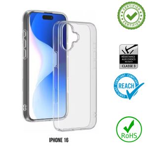 Coque iPhone 16 transparente certifié