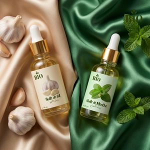 Bio Huile de ail 50 ml & Huile de menthe 50 ml organic cosmétique routine beauté