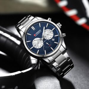 Curren Montre à quartz multifonctionnelle pour homme fonctions étanches et lumineuses de luxe