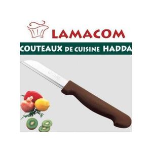 Lamacom Couteau de Cuisine Marron Élégant – Lame Acier Inoxydable