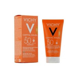 Vichy Capital Soleil Émulsion Toucher Sec SPF50 Peau Sens Mixte à Grasse 50ml Teintée SPF50 – 50 50 ml