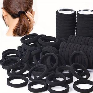 Lot de 10 Élastiques à Cheveux Noirs – Haute Élasticité, Scrunchies et Porte-Queue de Cheval pour Femmes