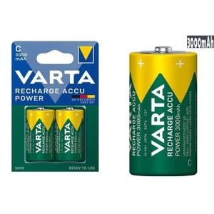 VARTA Piles rechargeables Recharge Power C 3000 mAh LR14 - Lot de 2