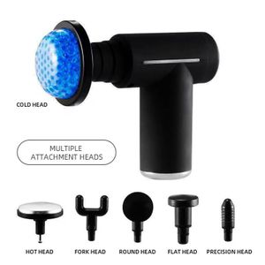Pistolet de massage électrique, masseur musculaire portable, masseur de tissus profonds avec contrôle chaud/froid (couleur aléatoire)