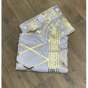 مجموعة من 2 ستارة، كل قطعة مقاس 140x300 سم، نمط رخام رمادي ذهبي، كلاسيكي أوروبي حديث، ديكور غرفة النوم المكتب المطبخ الصالون..