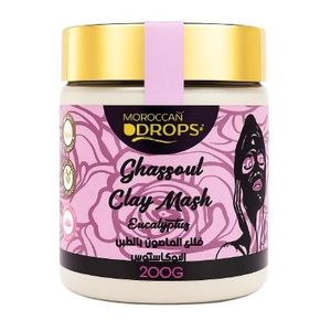 MOROCCAN DROPS Ghassoul Rose 200ML – Soin Naturel Purifiant & Hydratant pour le Visage et le Corps