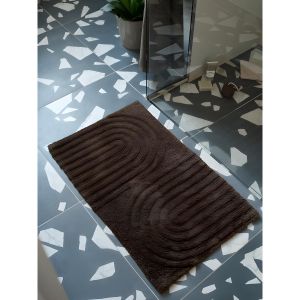 Tapis de Bain - Doux et Absorbant - Pour Salle de Bain - Marron Foncé 50x80 cm