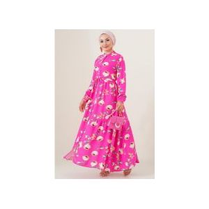 Trendyol 2144 Magnificent Collar Hijab Dress - A.fuchsia