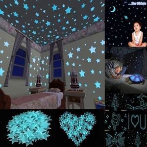 100pcs Etoiles Stickers Muraux Fluorescence Autocollant pour Chambre d' enfants