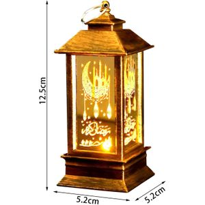  اثنان فانوس رمضاني لتزيين المنزل في رمضان، فانوس رمضاني بني داكن بنقشة قلعة صغيرة وهلال، مثالي لتزيين طاولة رمضان، هدايا رمضانية، ديكور منزلي، فانوس إضاءة رمضاني خارجي 