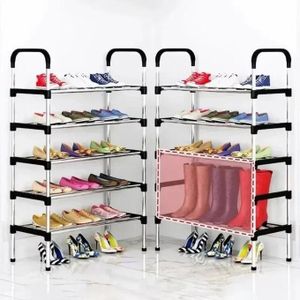 Meuble à chaussures pas cher 6 niveaux, étagère rangement gain de place, organisateur entrée maison, support chaussures multicouche acier