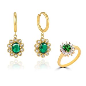 Clémentine Paris Ensemble de bijoux de luxe pour femme doré plaqué or Idée cadeau EGO068