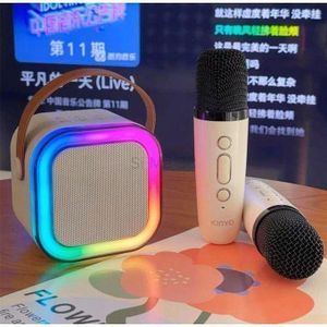 Karaoke Mini haut-parleur sans fil Bluetooth K12, microphone audio, chant KTV, karaoké, RBG, haut-parleur et micro
