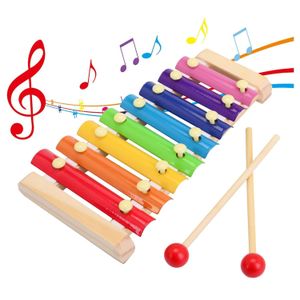 Xylophone Enfant en Bois 8 Notes Colorées avec 2 Baguettes – Jouet Musical Éducatif – Âge 3+