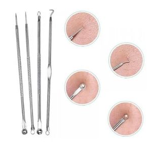 Kit Extracteur de Points Noirs 4 Pièces – Pince Tire-Comédons Professionnelle pour Acné et Nettoyage du Visage