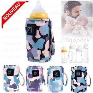 مسخن زجاجات الأطفال القابل للتعديل، مسخن الحليب مع حقيبة حرارية مدمجة بوصلة USB محمول للسفر