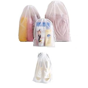 Sacs de Rangement Imperméables avec Cordon – Pochettes de Voyage Translucides pour Vêtements, Chaussures et Cosmétiques