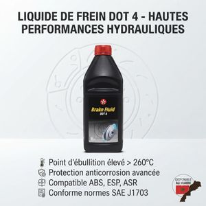 Liquide de Frein Synthétique DOT 4 250ml - Protection Anticorrosion Haute Température Compatible ABS ESP ASR Norme SAE J1703