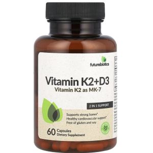 FutureBiotics Vitamine d3 k2 , 90 mcg k2 d3 5000 iu 60 caps 