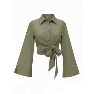 Chemise femme à noeud latéral 