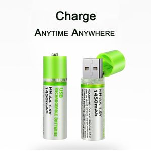 2 pièces de pile rechargeable USB AA 1.2V, 1450mAh. Livraison