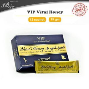 Dos-Vit Vit-Assal VIP 12 Sachers // Miel Bio pour hommes avec polen d'abeille naturel et melange d'herbes 100 % pures (paquet de 12 sachets)