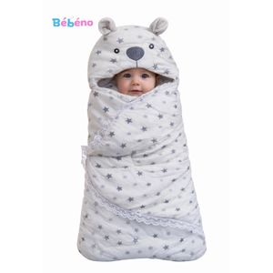 Couverture bébé chaude avec capuche ours
