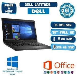 DELL Latitude E7270 i5-6300u 13 Pouce 8Go RAM – 256Go SSD – Remis à neuf