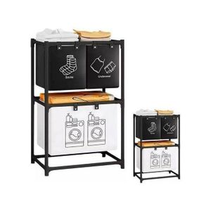 Séparateur de Linge Double Noir et Blanc – Structure Métallique