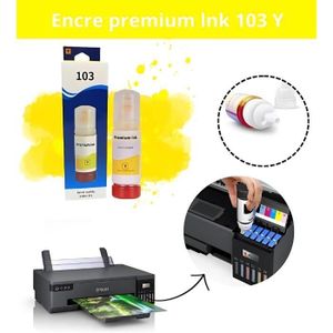 Premium InK  زجاجة إعادة تعبئة حبر أصفر سعة 70 مل لطابعات سلسلة G، بسعة طباعة تصل إلى حوالي 7000 صفحة  مقاوم للماء